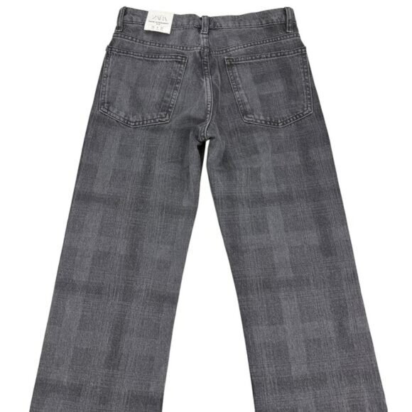 NWT ZARA New Straight Fit Printed Mid-Rise Jean Sz 0 - Picture 9 of 11